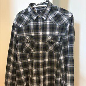 Wind River, 100% Cotton Plaid Flannel, Size Large